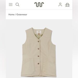 W's Beige Utility Vest with Front Buttons